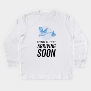 Special Delivery Arriving Soon Kids Long Sleeve T-Shirt